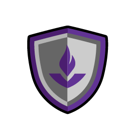 a knight's shield with the MGA flame logo